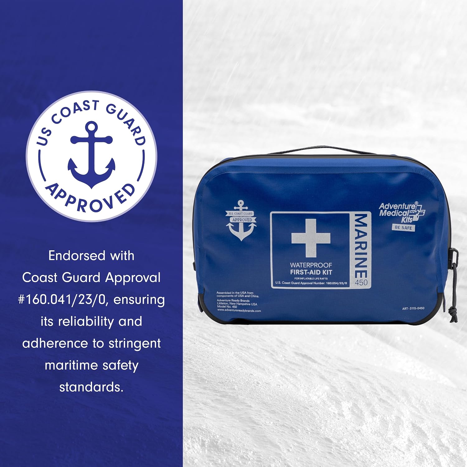 Adventure Medical Kits Marine Series Medical Kit - 450 - Boat First Aid Kit For 6 People 6 Hours From Care - Includes Emergency Medical Supplies Like Bandages, Medicine, Guide Book & More