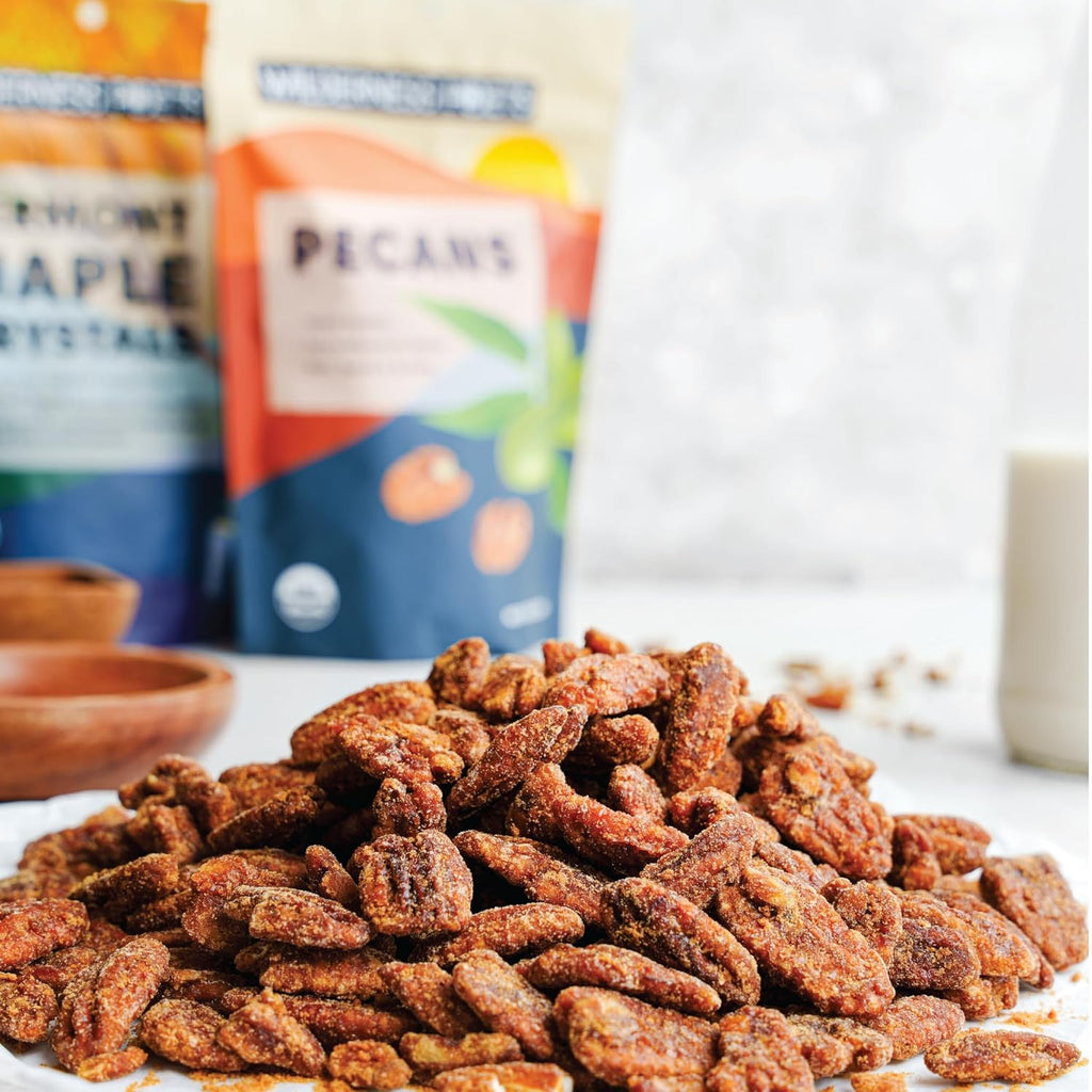 Wilderness Poets, Fancy Mammoth Pecan Halves - Organic, Raw, Large Halves, Sweet and Buttery. Bulk Size, No Salt, Shelled. 4 Pound (Pack of 5)