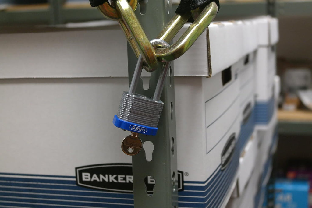 ABUS 41/40 Laminated Steel Safety Padlock Yellow Bumper Keyed Alike, Long 2' Shackle, Pack of 6 (19345)