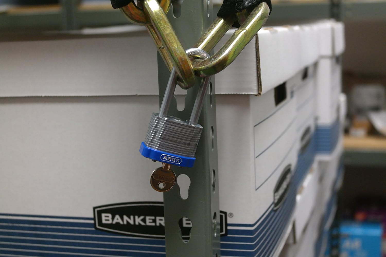 ABUS 41/40 Laminated Steel Safety Padlock Yellow Bumper Keyed Alike, Long 2' Shackle, Pack of 6 (19345)