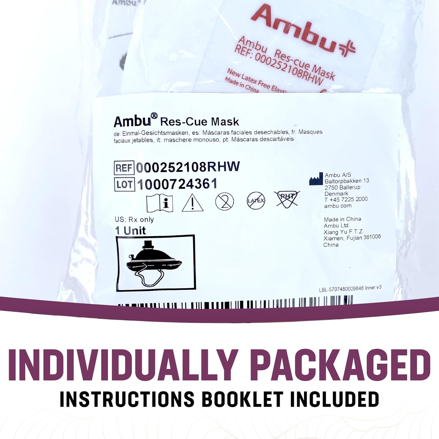 Kemp USA Ambu CPR Mask Kit 80 Set Adult & Child Silicone Resuscitation Mask Hard Case O2 Inlet Pocket Resuscitator Gloves Wipes First Aid Emergency Medical Supply Equipment