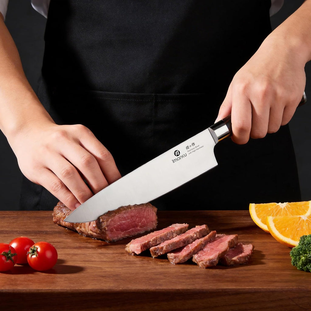 imarku 3 Piece Knife Set, Professional Japanese High Carbon Stainless Steel Chef Knife, Ultra Sharp Kitchen Knives Set with Ergonomic Pakkawood Handle, Ideal Gift for Mom