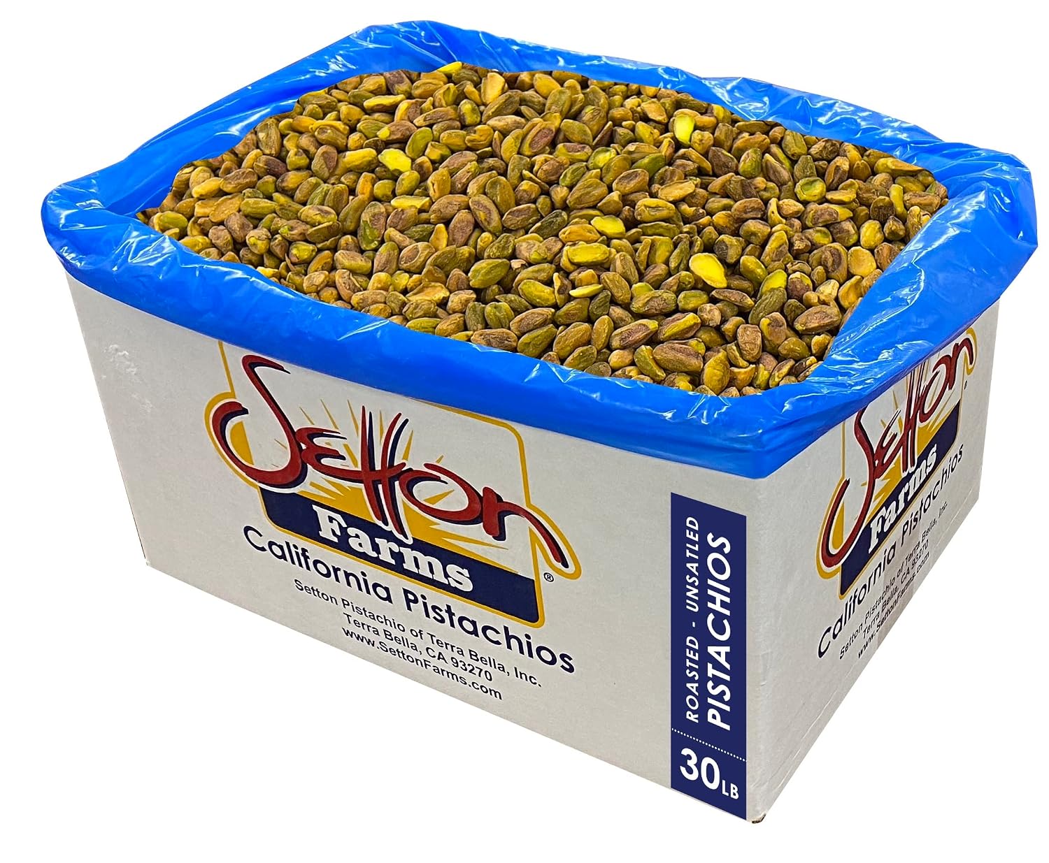 Pistachios Shelled Dry Roasted Unsalted, 30 Lbs. Bulk Case, Kosher (Also perfect for making Dubai Chocolate)