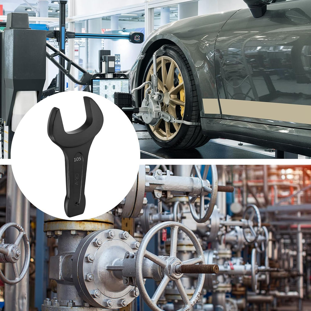 HARFINGTON Open End Striking Wrench 105mm Metric CR-V Steel Single Open Spanner Baking Paint U Shape Head Wrench Hand Tool for Mechanical Automotive Repair