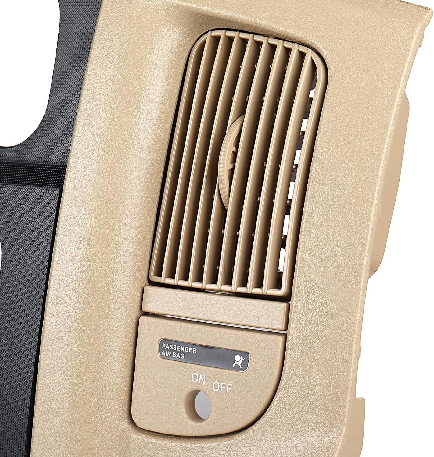Dash Center Radio Bezel Trim Panel Compatible for 2002-2005 Dodge Ram 1500, 2003-2005 Ram 2500 3500 Replacement Dash Cover Kit + Mounting Screw Dashboard Radio Surround Interior Beige & Black