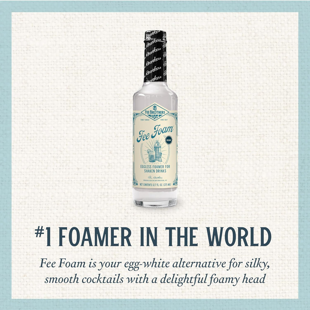 Fee Brothers Fee Foam - Cocktail Foamer and Mixer, Egg Substitute, Vegan-Friendly, Gluten Free, 12.7 fl oz (Pack of 12)