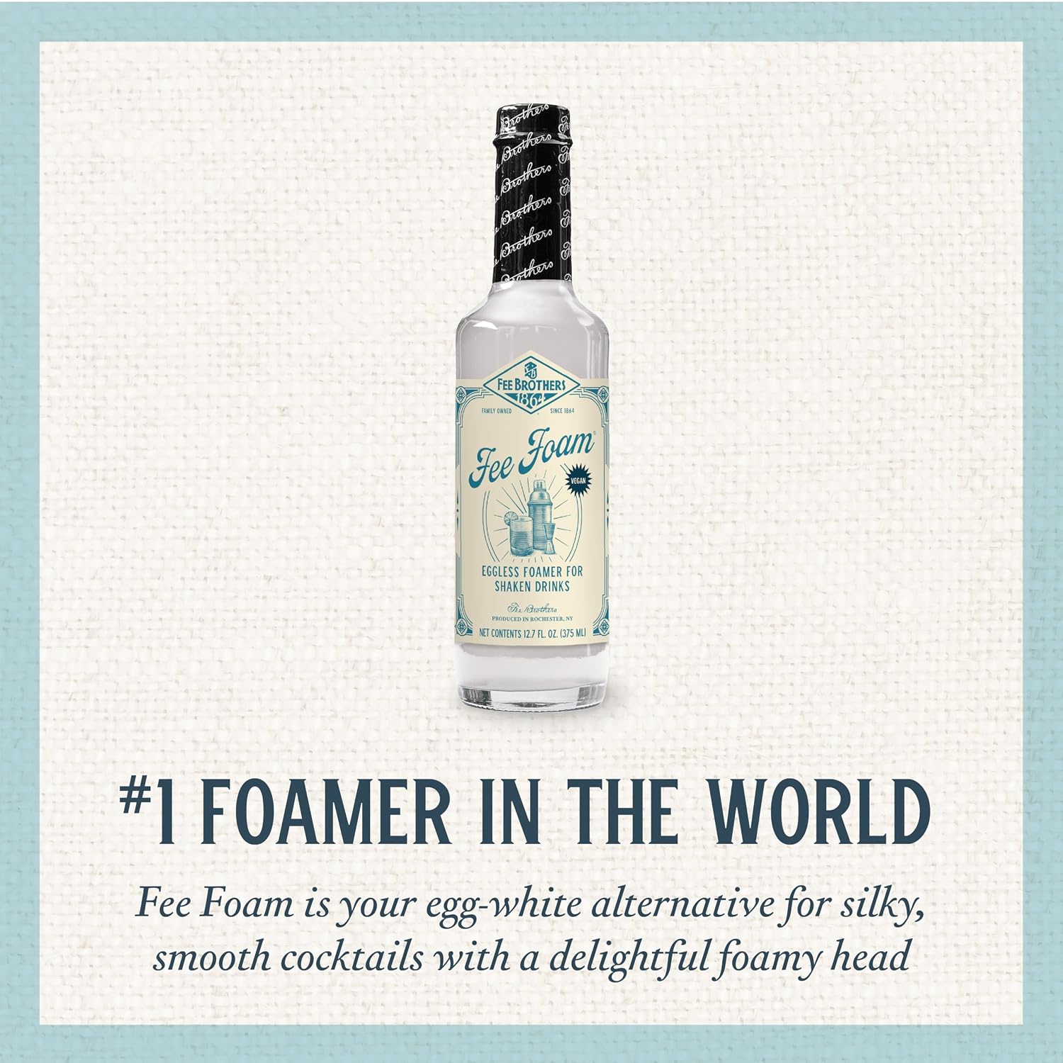 Fee Brothers Fee Foam - Cocktail Foamer and Mixer, Egg Substitute, Vegan-Friendly, Gluten Free, 12.7 fl oz (Pack of 12)
