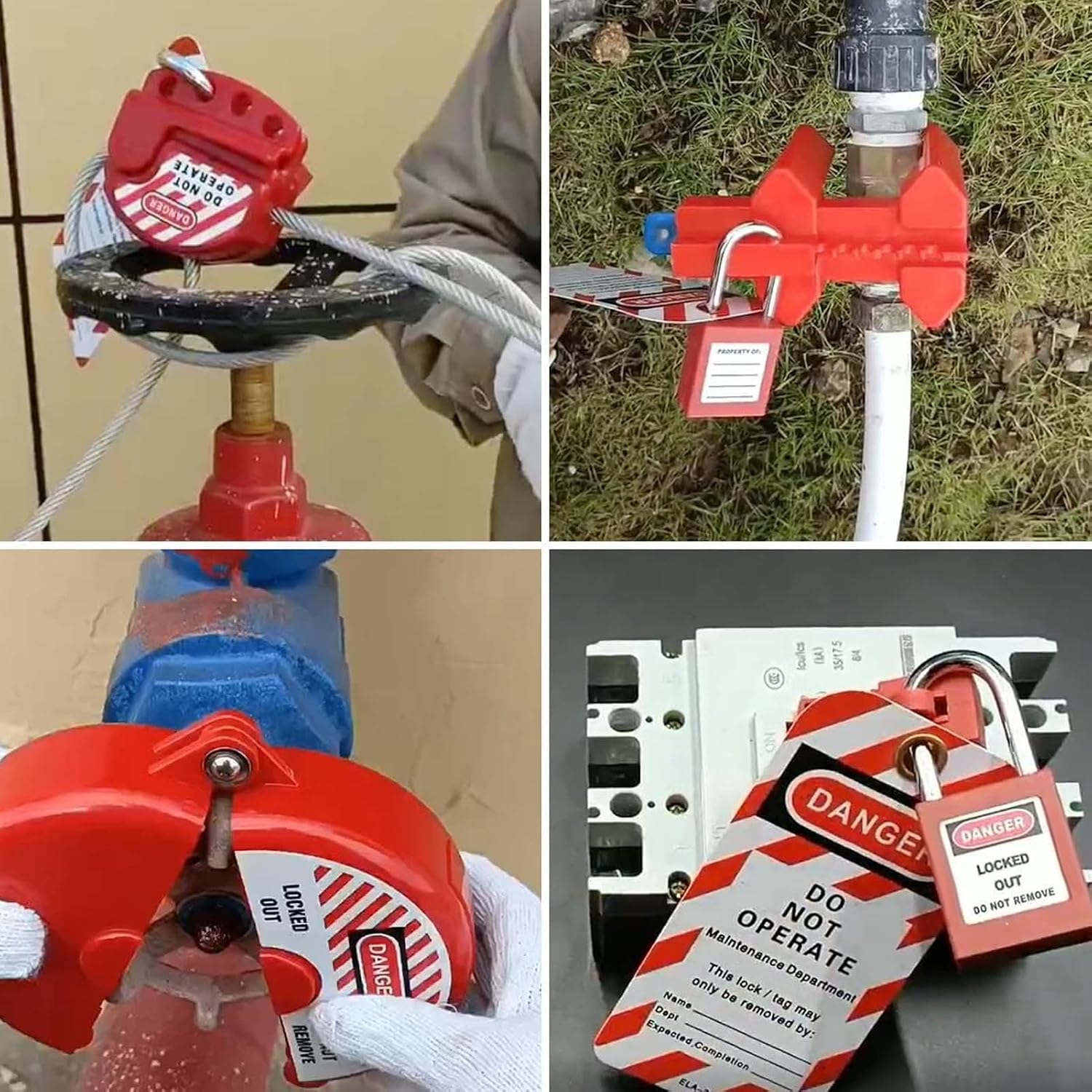 Lockout Tagout Kit Electrical Loto, Clamp On Circuit Breaker Lockout, Group Lockout Hasps, Lockout Tag, Universal Multi Pole Circuit Breaker Lock Loto Padlock Safety Padlock Set