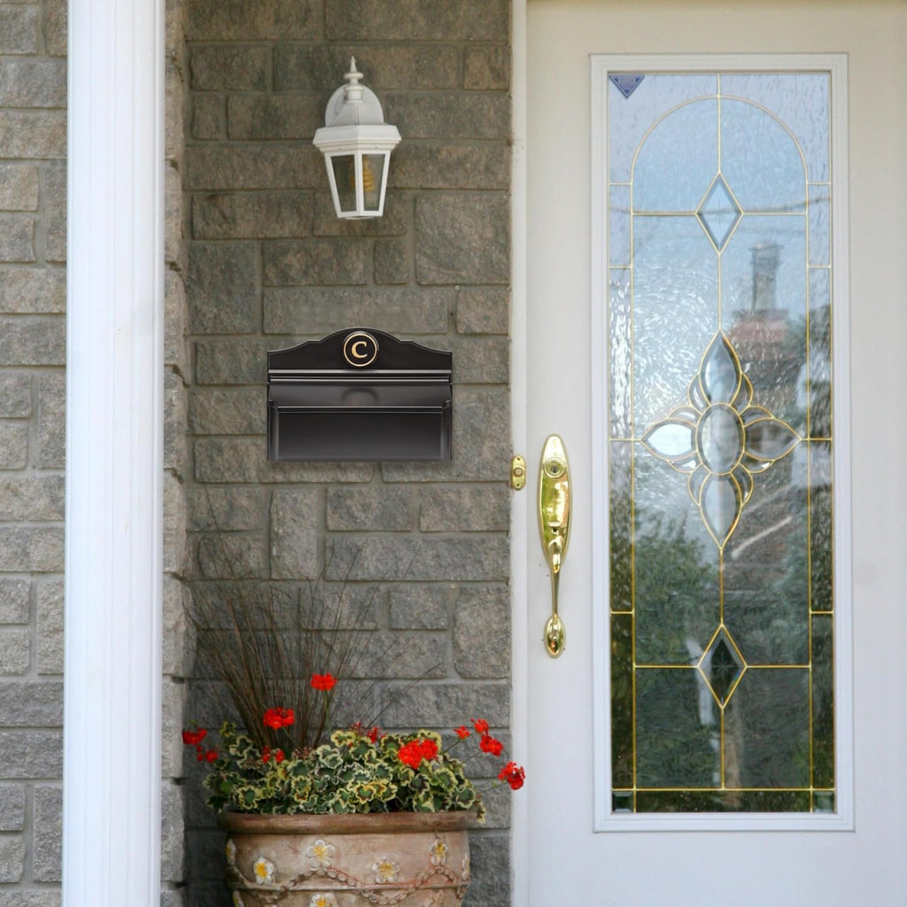 Whitehall Colonial Mailbox for Outside, Custom Wall Mailbox with Monogram