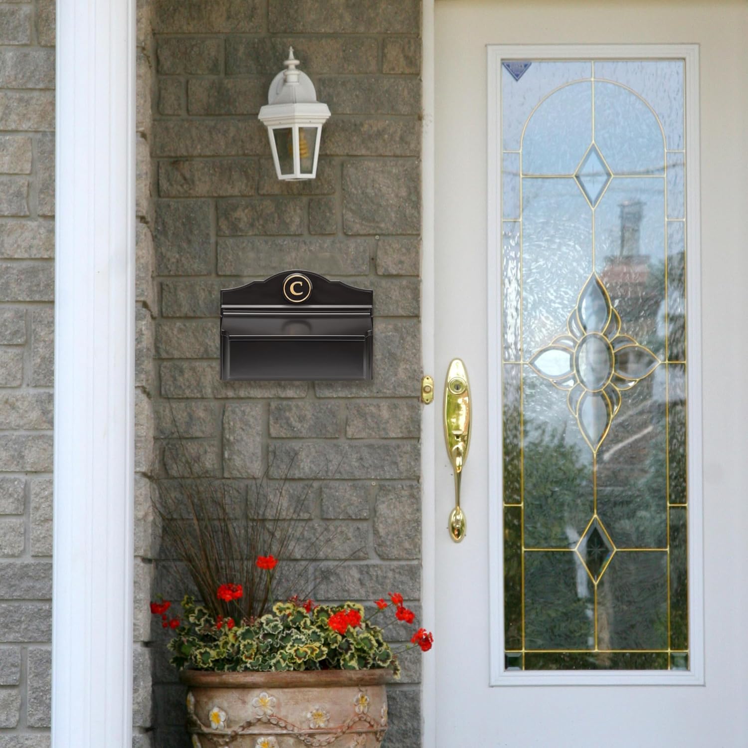 Whitehall Colonial Mailbox for Outside, Custom Wall Mailbox with Monogram
