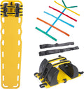 ARS Spine Board Stretcher, First Responder Medical Backboard Head Immobilizer Unit and Spider Straps, EMT Supplies and Equipment for Patient Transfer (Yellow), 16.1 pounds, 1 Count