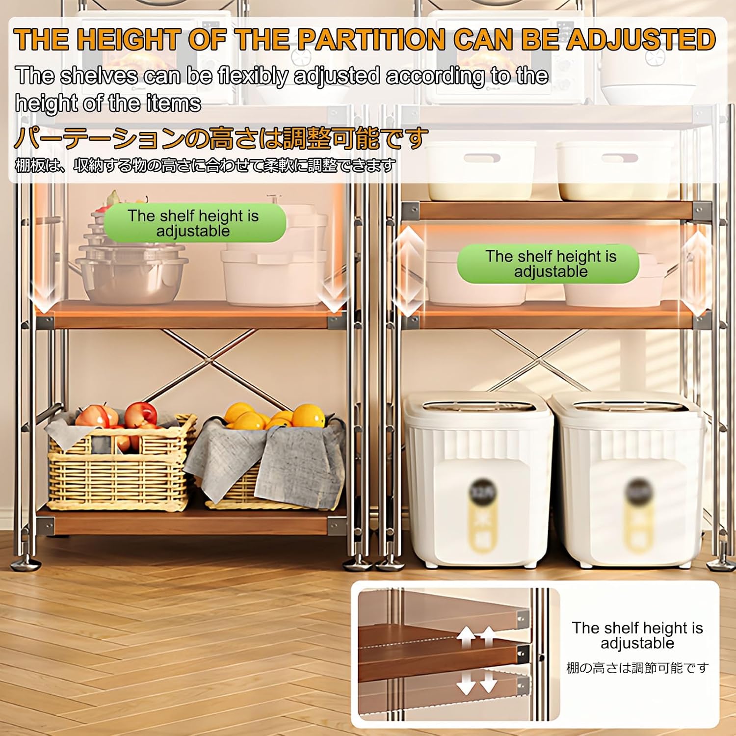 Microwave Stand With Storage,Baker'S Rack For Kitchen,Adjustable Shelves,Strong Load-Bearing Capacity,Suitable For Living Rooms,Dining Rooms,Coffee Bars,Homes(4 layers,40*31*130CM/16*12*51IN)