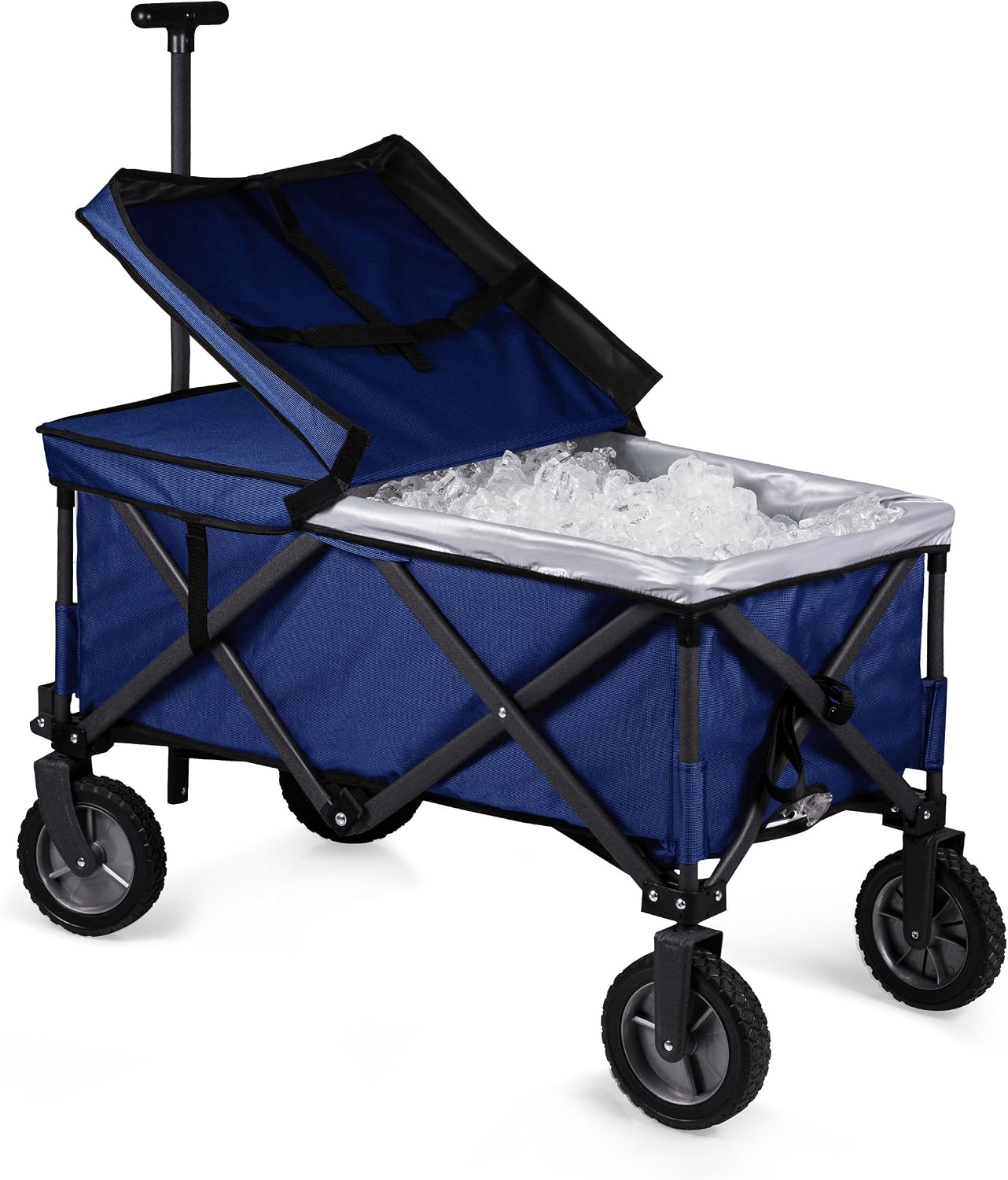 PICNIC TIME Brand Adventure Wagon Elite Folding Wagon With Table Top Lid & Soft Cooler Liner