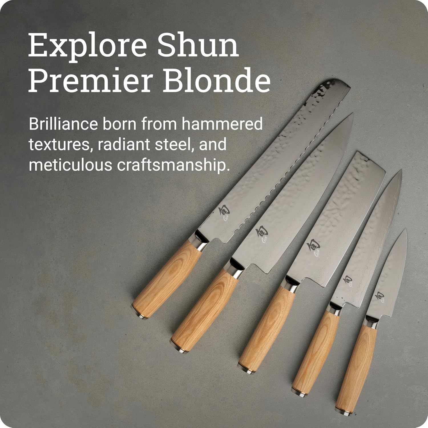 Shun Premier Blonde 7' Master Serrated Utility Knife, Handcrafted Japanese Knife, VG-MAX Core with Damascus Stainless Steel Cladding, Pakkawood Handle, Precision and Sharpness