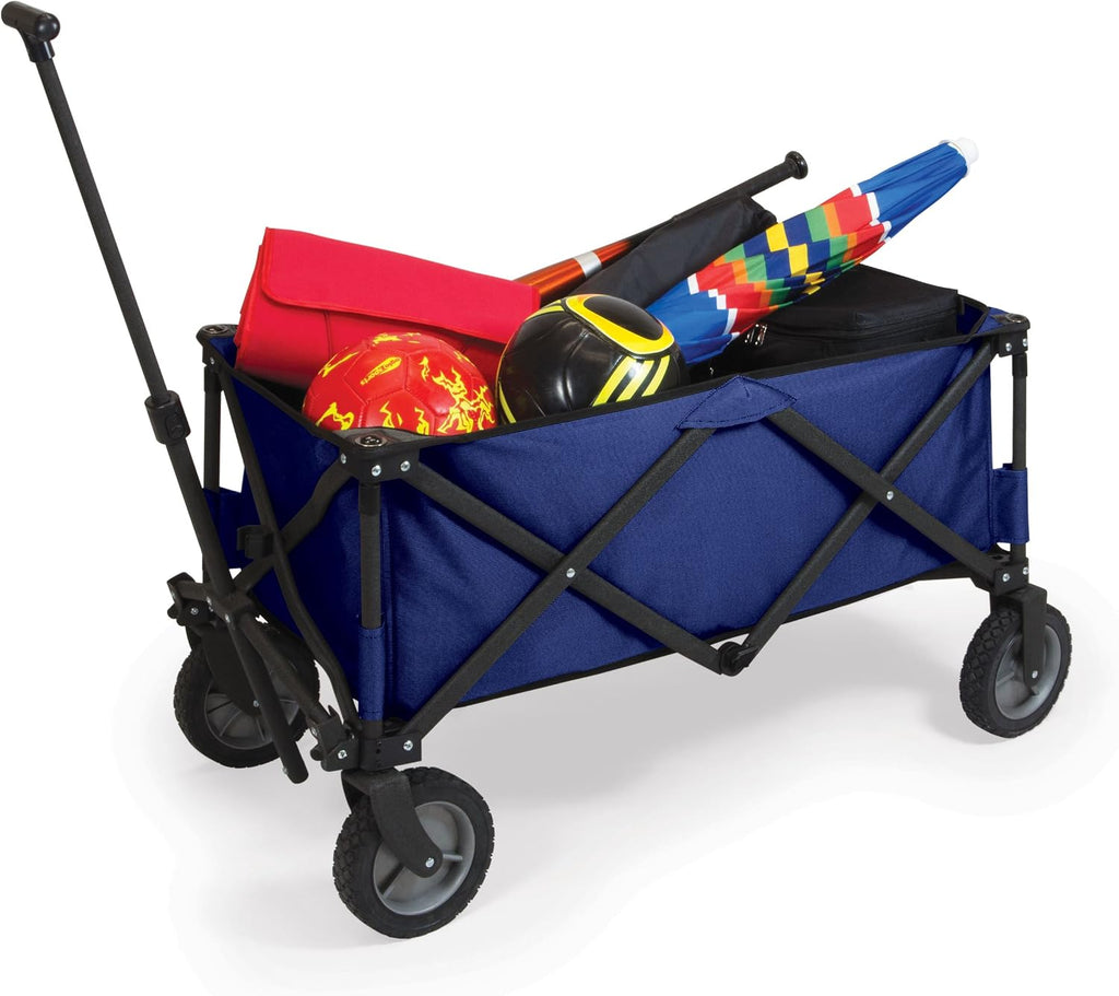 PICNIC TIME Brand Adventure Wagon Elite Folding Wagon With Table Top Lid & Soft Cooler Liner