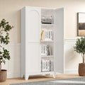 61'' Metal Storage Cabinet with Doors White, Adjustable Shelves Cabinet for Bedroom, Office, Kitchen or Garage, Tall Steel Organizer for Secure and Space-Saving Storage (Product A)