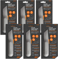 Slice 10490 Metal-Handle Utility Knife, Finger Friendly Ceramic Blade, 3 Cutting Depths, Comfortable Heavy Metal Grip, Stores Extra Blade - 6 Pack