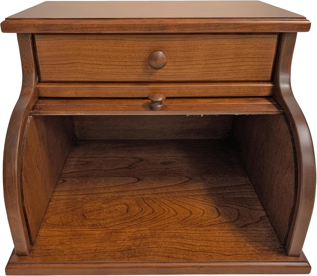DutchCrafters Amish USA Made Solid Wood Countertop Bread Box with Drawer, Bread Holder for Kitchen Counter, Large Bread Box for Kitchen Countertop (Cherry - Michael's Cherry)