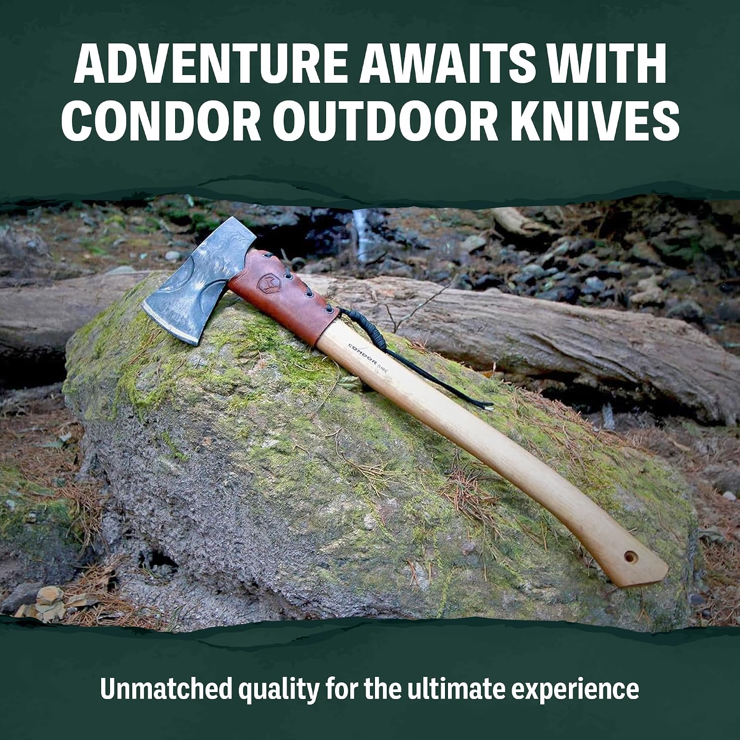Condor Tool & Knife Plan A Knife - 1075 High-Carbon Steel Blade with Full-Tang Construction - Ergonomic Micarta Handle - Kydex with Leather Belt Loop Sheath - Ideal for Bushcraft, Camping & Survival