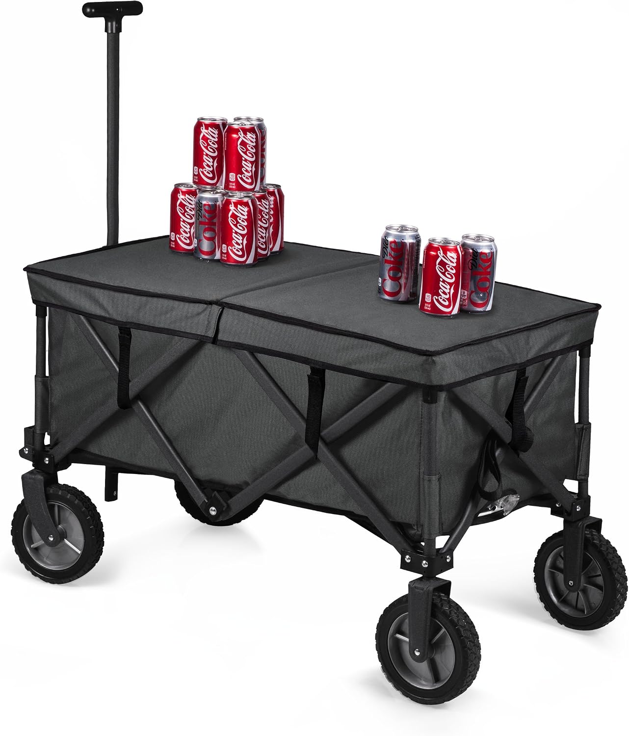 PICNIC TIME Brand Adventure Wagon Elite Folding Wagon With Table Top Lid & Soft Cooler Liner