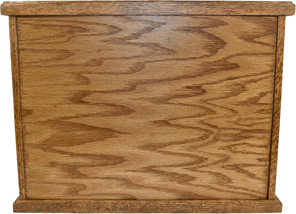 DutchCrafters Amish USA Made Solid Wood Countertop Bread Box with Drawer, Bread Holder for Kitchen Counter, Large Bread Box for Kitchen Countertop (Oak - Medium Walnut)