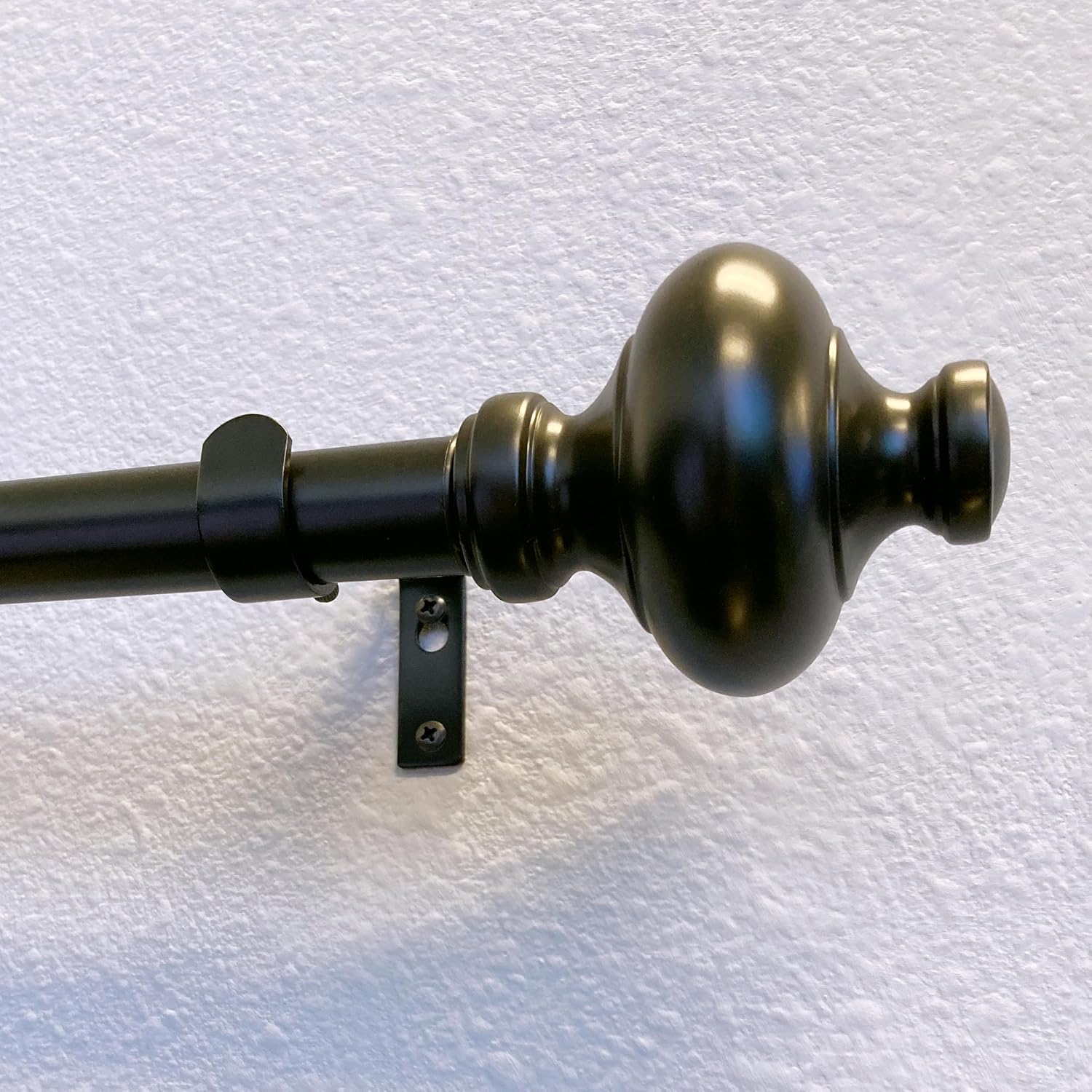 Cardiff 12-20 Inch Adjustable Side Curtain Rod Set Pair, 1 Inch Diameter in Black (Pack of 4)