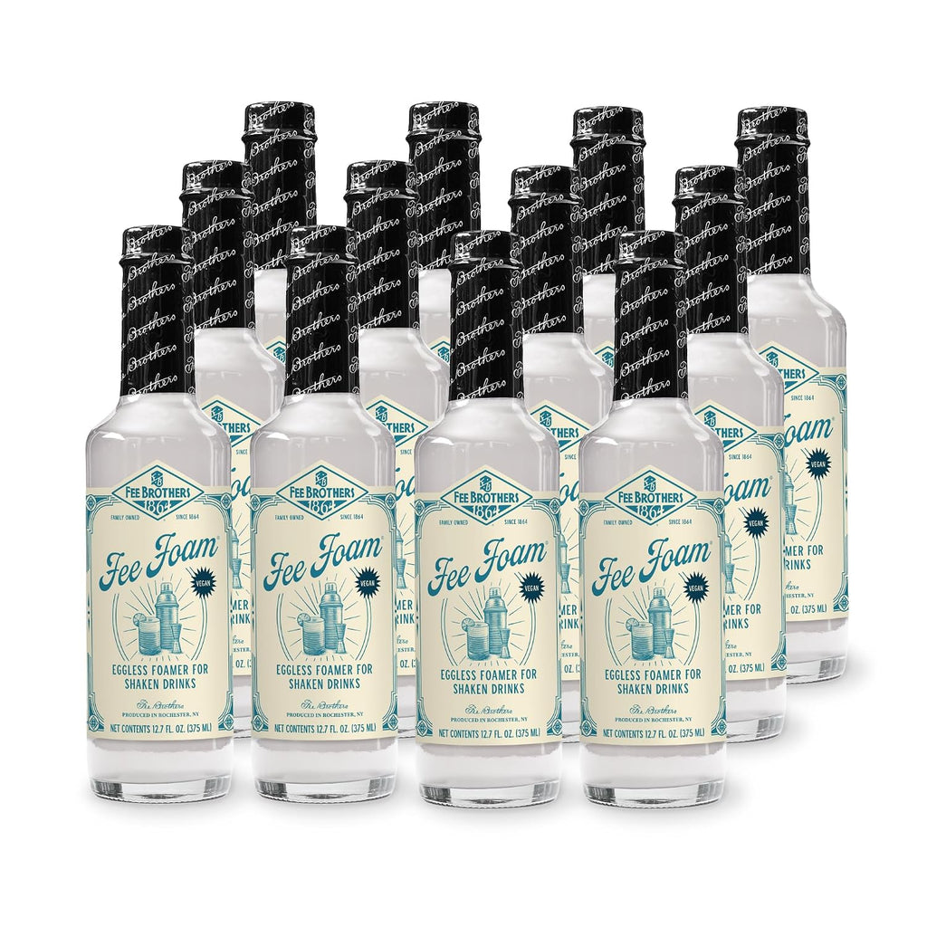 Fee Brothers Fee Foam - Cocktail Foamer and Mixer, Egg Substitute, Vegan-Friendly, Gluten Free, 12.7 fl oz (Pack of 12)