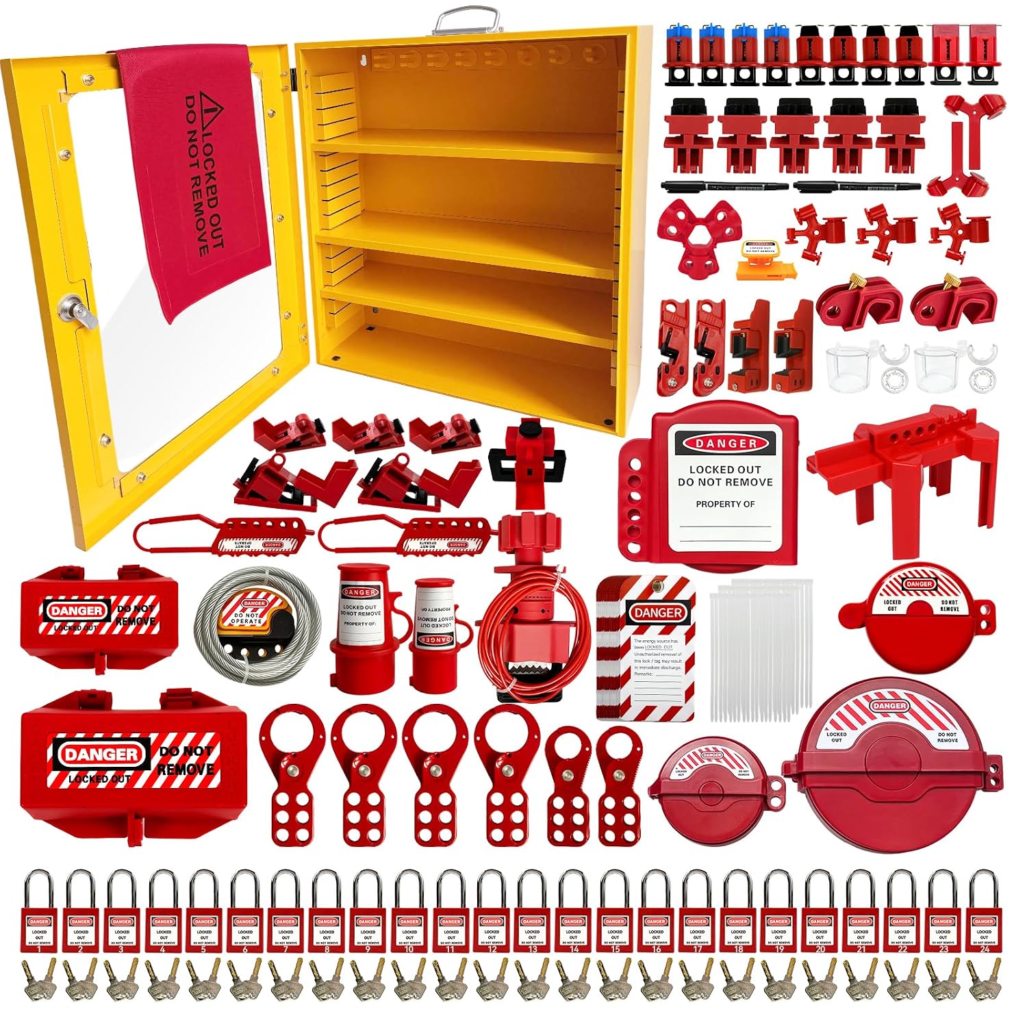 Lockout Tagout Station, Lock Out Tag Out Station Unfilled, Wall Mount Transparent visualisation Loto Kit Board