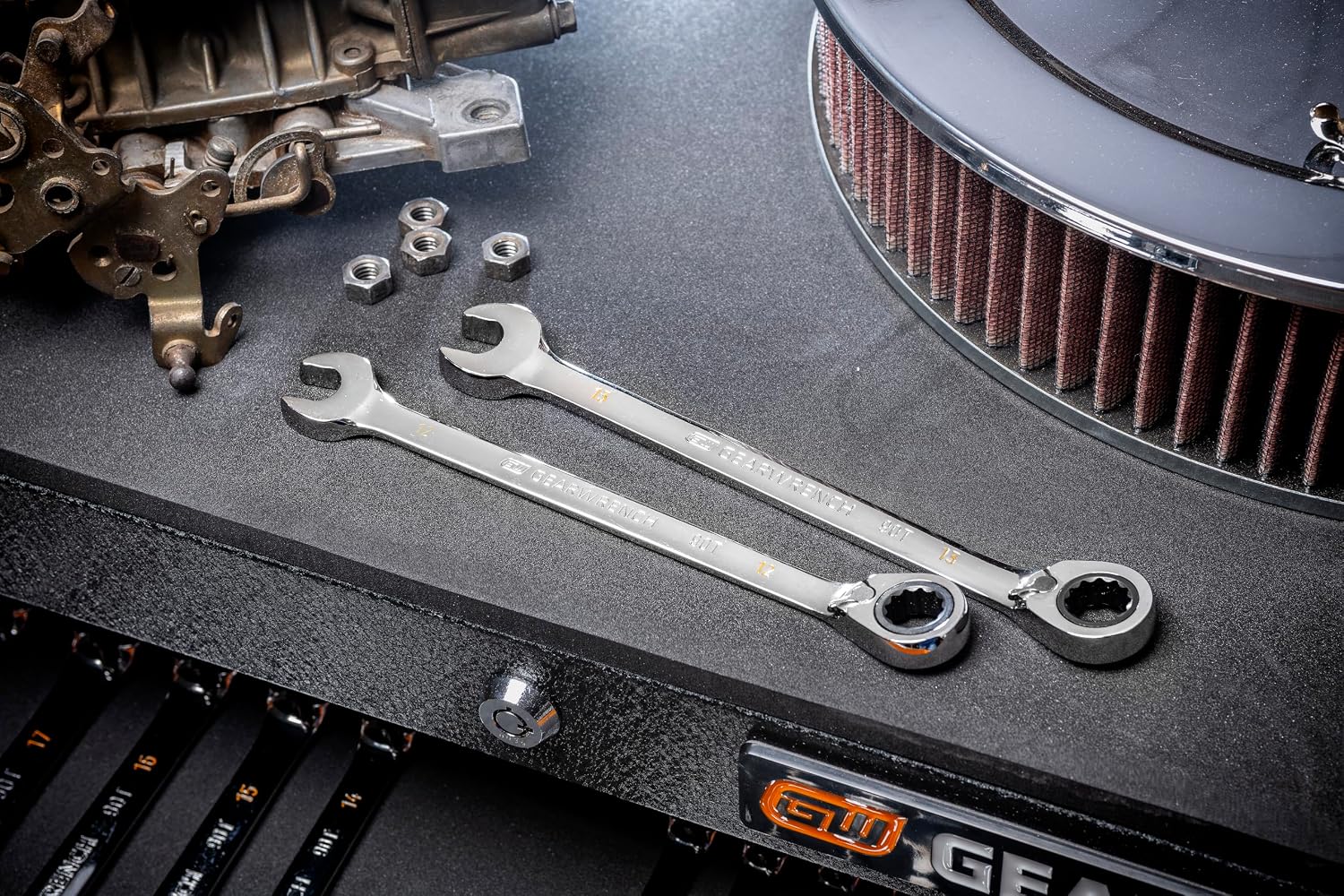 GEARWRENCH 16 Piece 90-Tooth 12 Point Metric Reversible Ratcheting Wrench Set | 86629