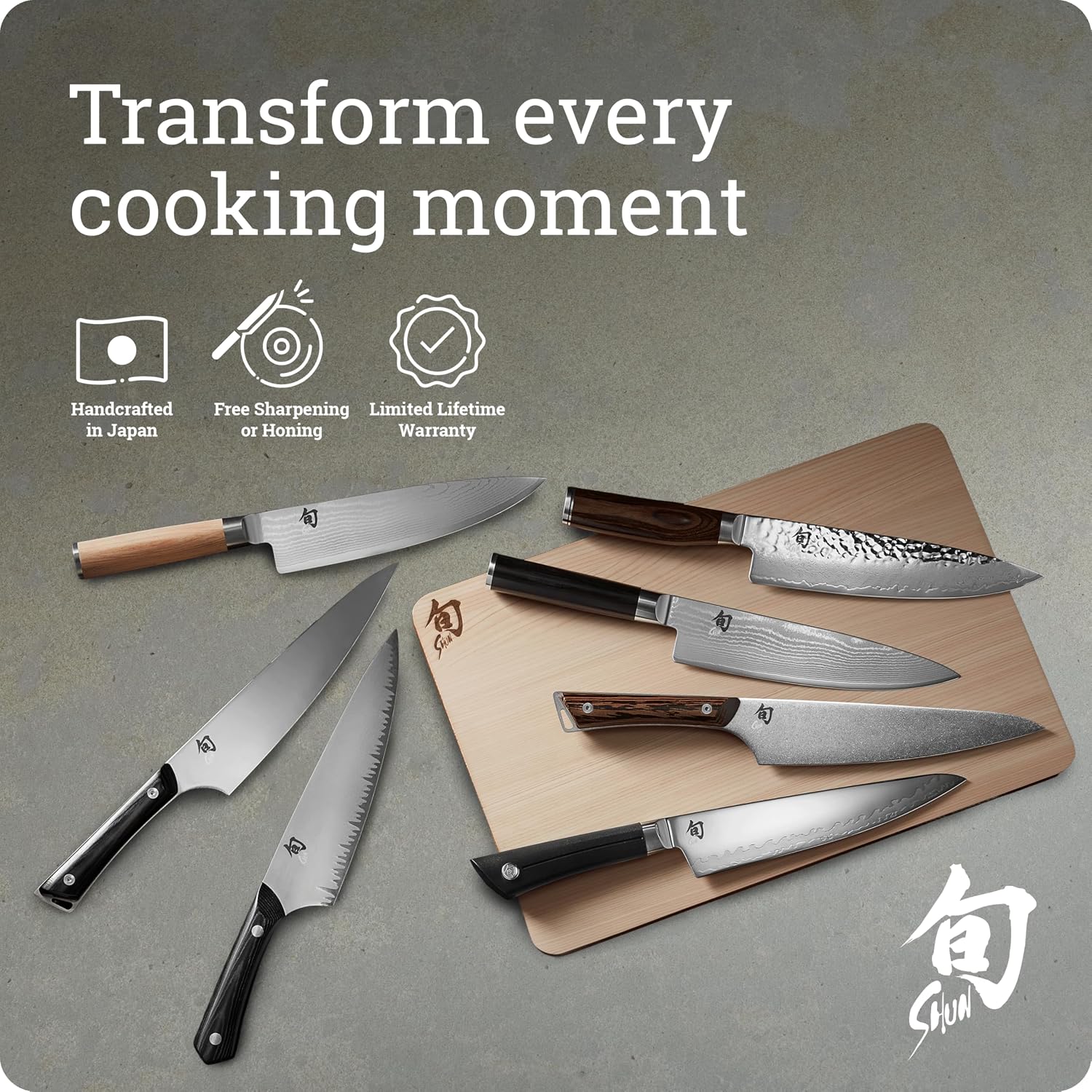 Shun Premier 6.5' Serrated Utility Knife, Handcrafted Japanese Knife, VG-MAX Core with Damascus Stainless Steel Cladding, Pakkawood Handle, Precision and Sharpness for Professional and Home Chefs