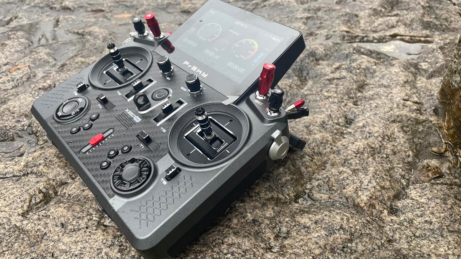 FrSky Tandem X20 PRO AW Radio Transmitter (Battleship Grey) Ultimate Combo - Includes TD SR18 Receiver, Remote NFC Panel & VANTAC Electric Screwdriver, Dual-Band 24CH Flagship System