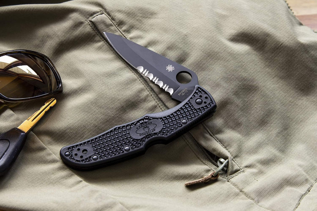 Spyderco Endura 4 Lightweight Folding Pocket Knife with 3.8' VG-10 Steel Blade and FRN Handle - EDC Knife for Men and Women, Perfect for Hunting, Tactical, Camping - CombinationEdge - C10PSBBK