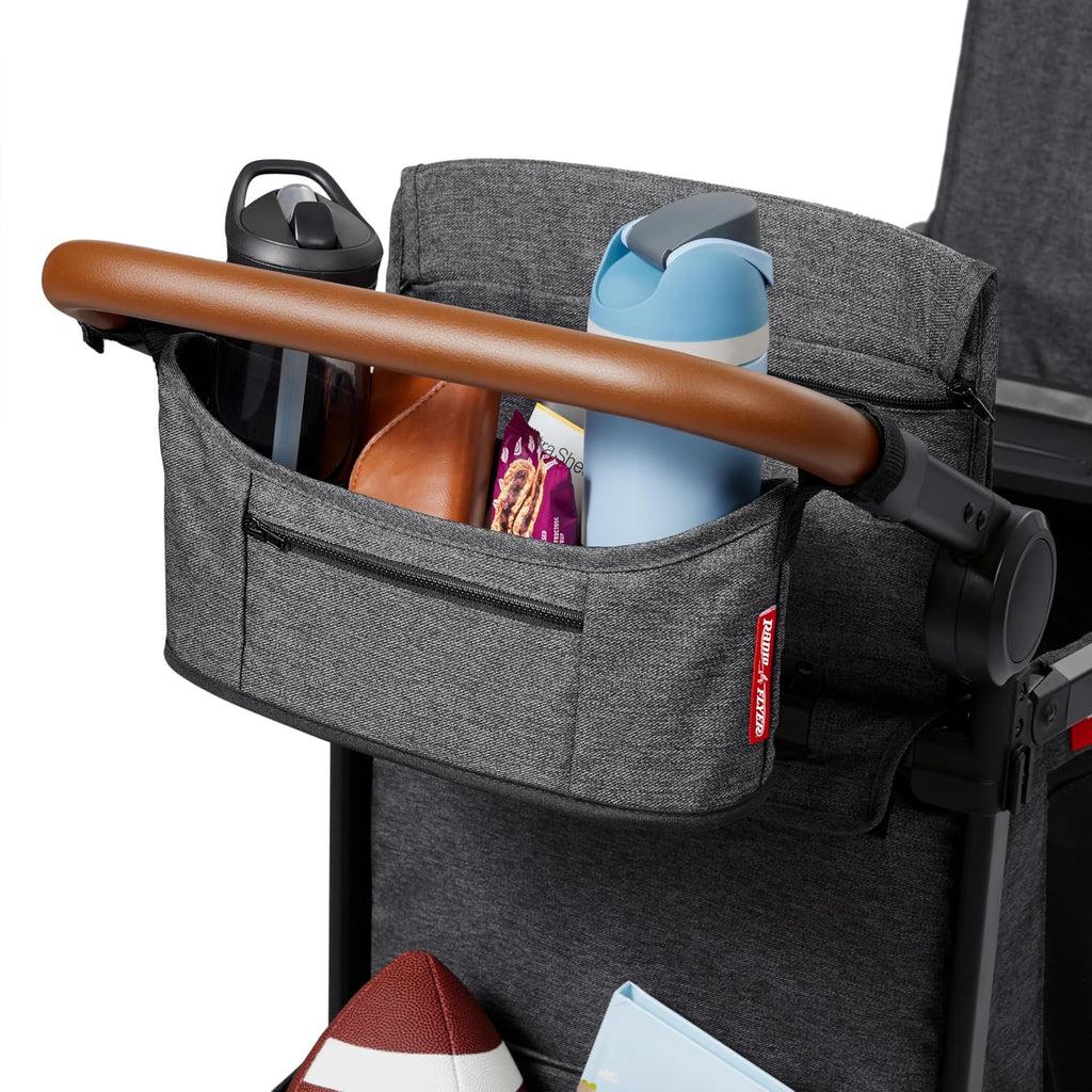 Radio Flyer Voya Stroller Wagon, for Ages 6+ Months, Extra Tall Sides, Push or Pull, 2 Seats, Dual Sun Canopies, Compact Fold, Lightweight, Storage Space, 5-Point Harnesses, Stroller Wagon for Kids