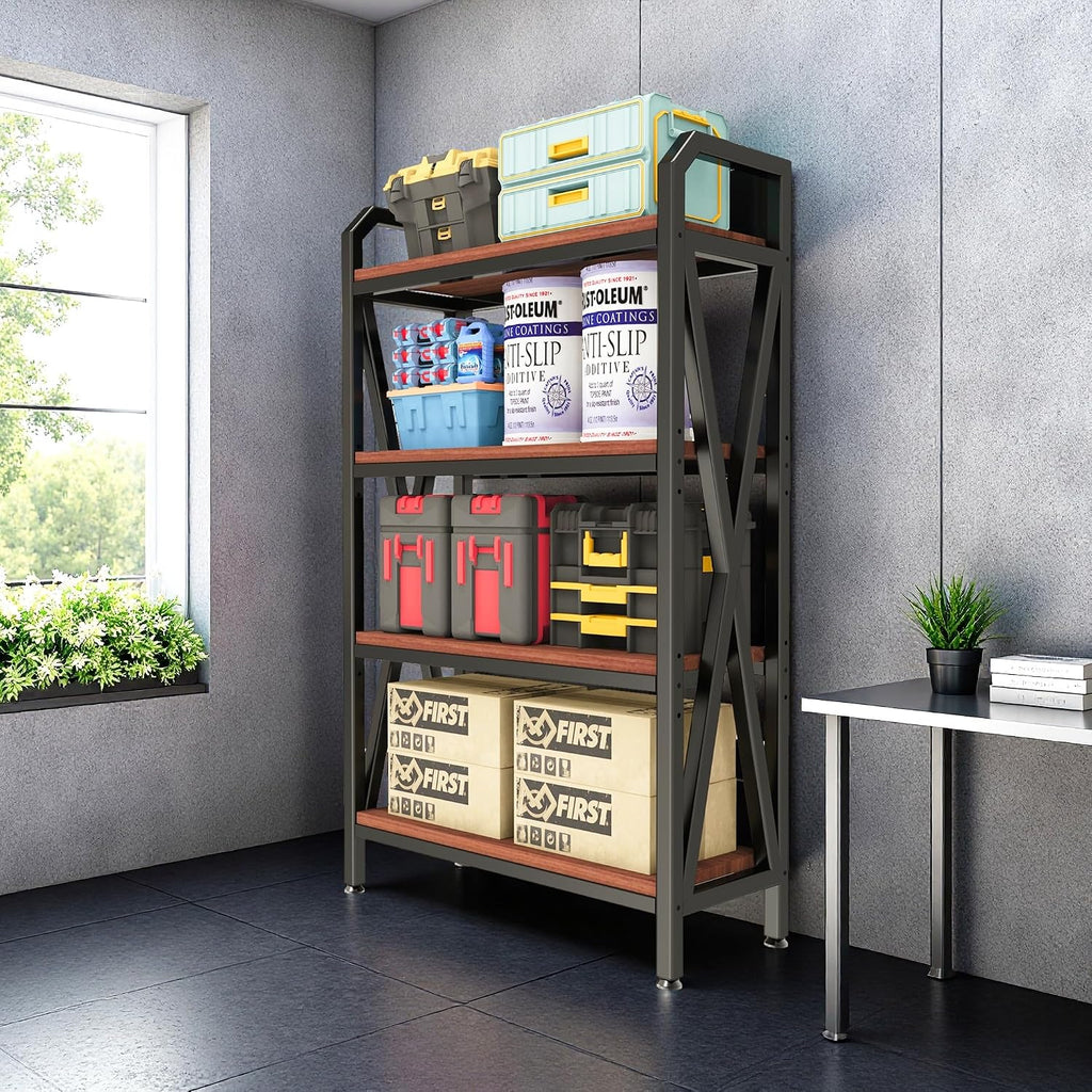 56.30'' 4-Level Bakers Rack Metal Wooden, Multifunctional 4-Level Storage Shelves for Kitchen, Garage, Pantry - Organize & Maximize Space Efficiently (Product H)