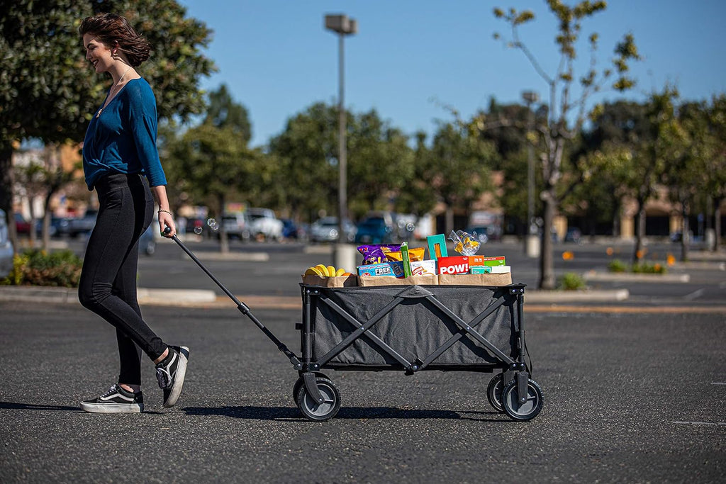 PICNIC TIME Brand Adventure Wagon Elite Folding Wagon With Table Top Lid & Soft Cooler Liner