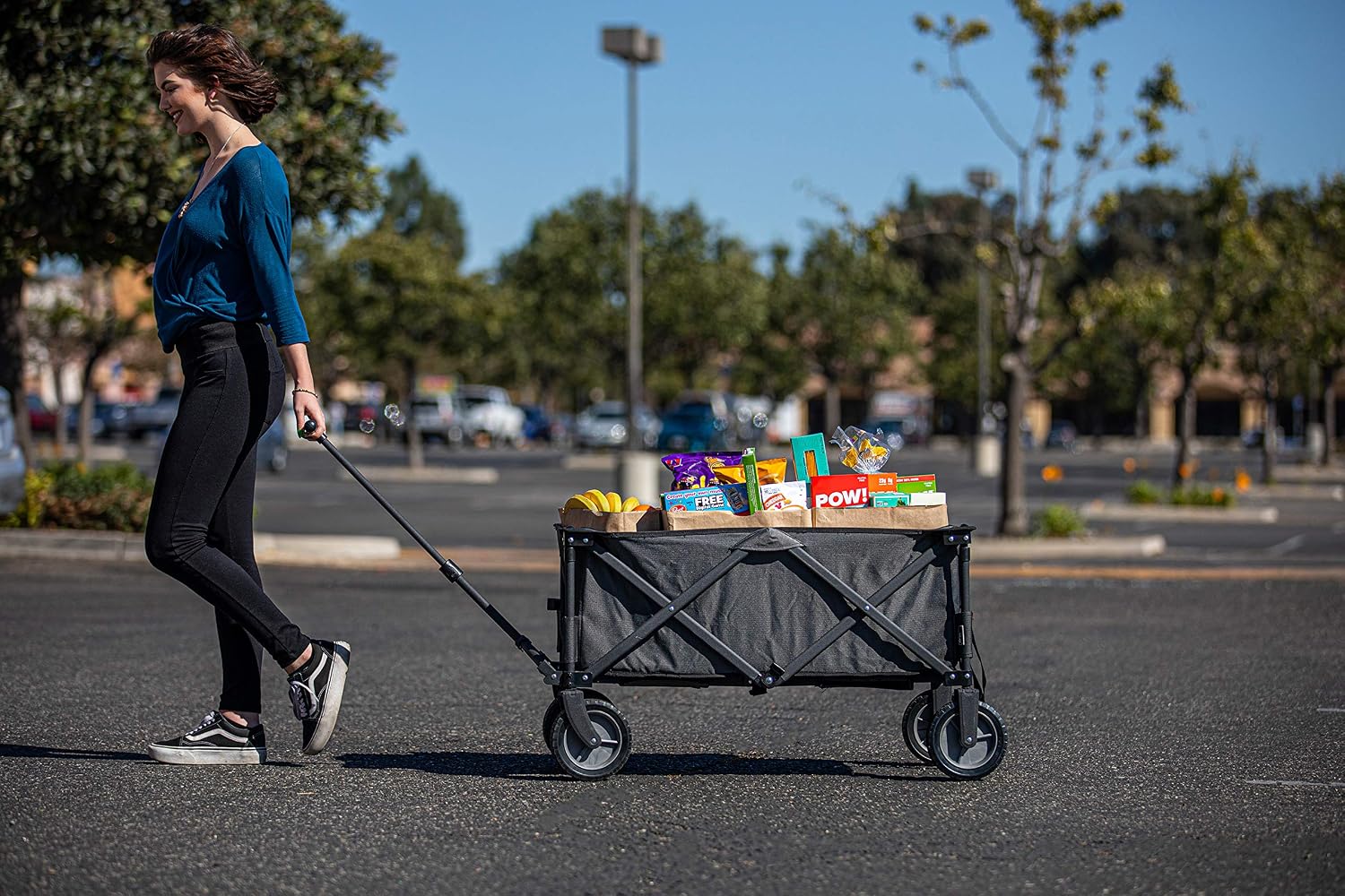 PICNIC TIME Brand Adventure Wagon Elite Folding Wagon With Table Top Lid & Soft Cooler Liner