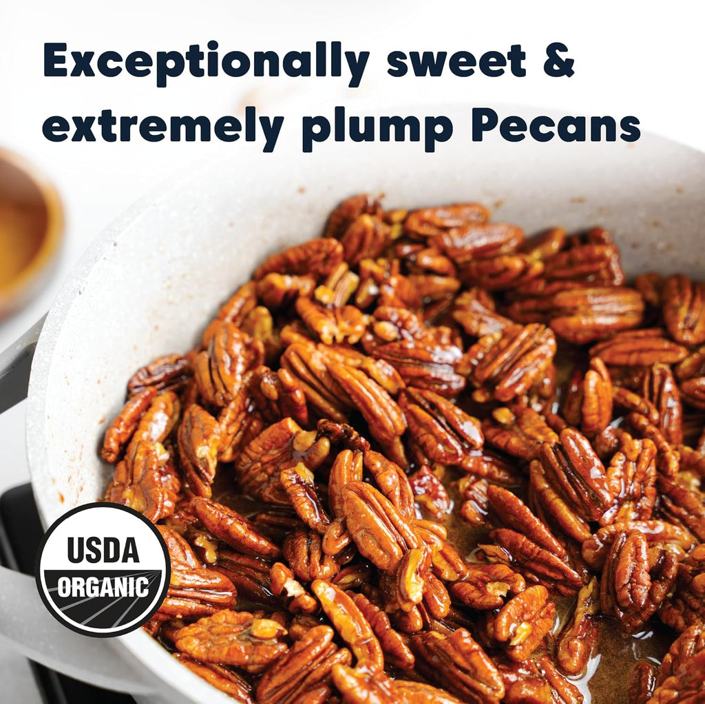 Wilderness Poets, Fancy Mammoth Pecan Halves - Organic, Raw, Large Halves, Sweet and Buttery. Bulk Size, No Salt, Shelled. 4 Pound (Pack of 5)