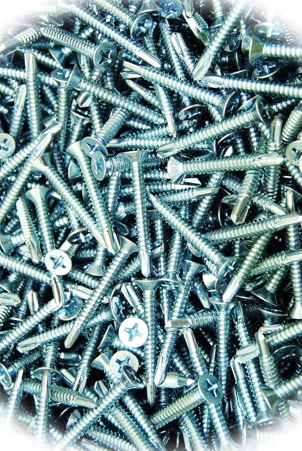 New Pack of (300) Phillips Flat Head 1/4 x 2' Self-Drilling Screws Tek Zinc #3 Point Multi-Purpose Comprehensive Hardware Fastener Assortment Kit MoPNEM03455