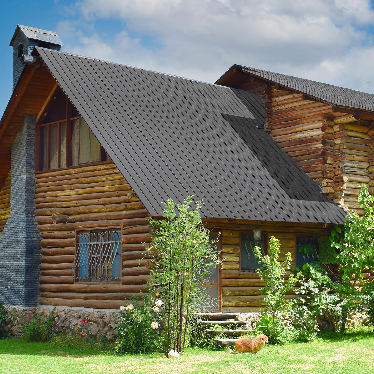 Domi Metal Roofing Panels 20 PCS, Galvanized Steel Corrugated Roof Panels Waterproof Heavy Duty Metal Siding Panels with Screws for Pergola Gazebo Garage Sheds Mobile Home (Grey)