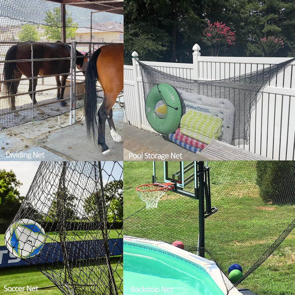Aoneky Heavy Duty Knotless Golf Hitting Net, Practice Net with Reinforced Rope Edge, 1' Square Mesh 3mm Polyester Netting for Baseball Soccer Hockey Backyard Driving Cage Indoor Outdoor Use
