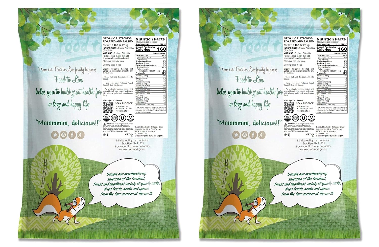 Food to Live - Organic Pistachios, 10 Pounds ' In Shell, Dry Roasted with Sea Salt, Non-GMO, Kosher, Vegan, Bulk