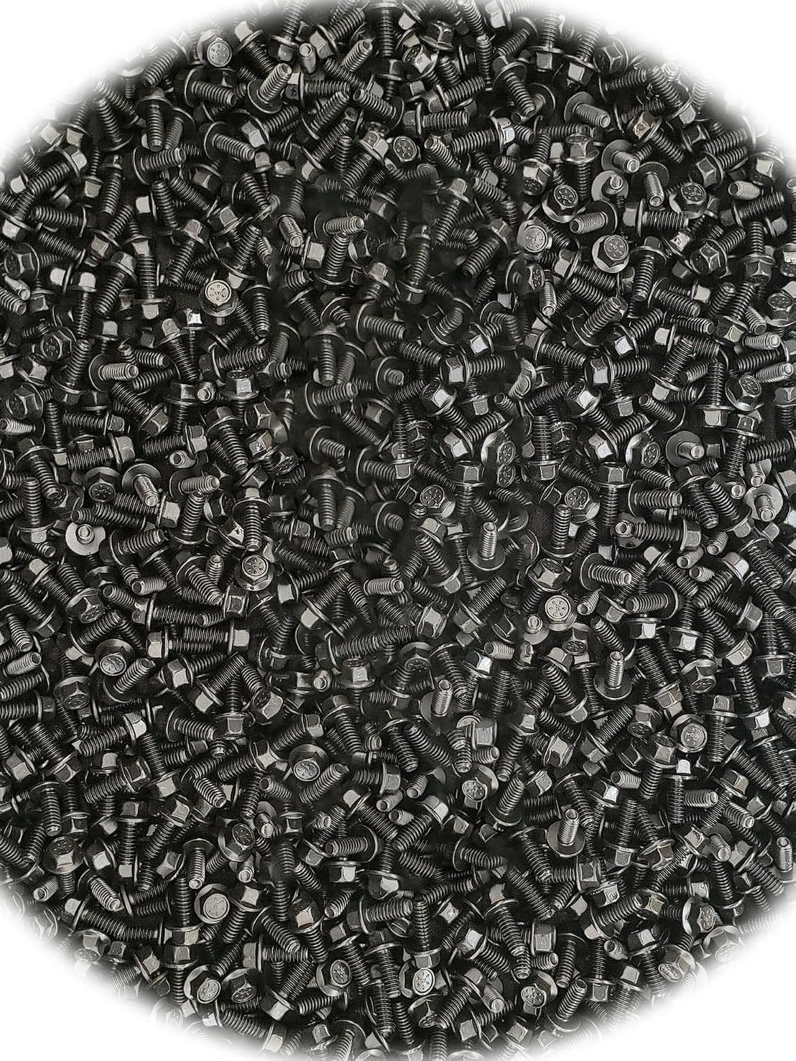 (Qty 200pcs) 1/4-20x5/8 Grade 8 Flange Bolts 1/4x20x5/8 Flare Screws .25 x .625 Hardware Fastener Kit Set RV6949S