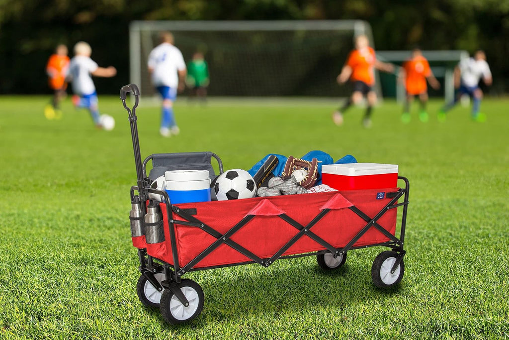Mac Sports WTCX-201 Extended Collapsible Folding Outdoor Utility Wagon, Red