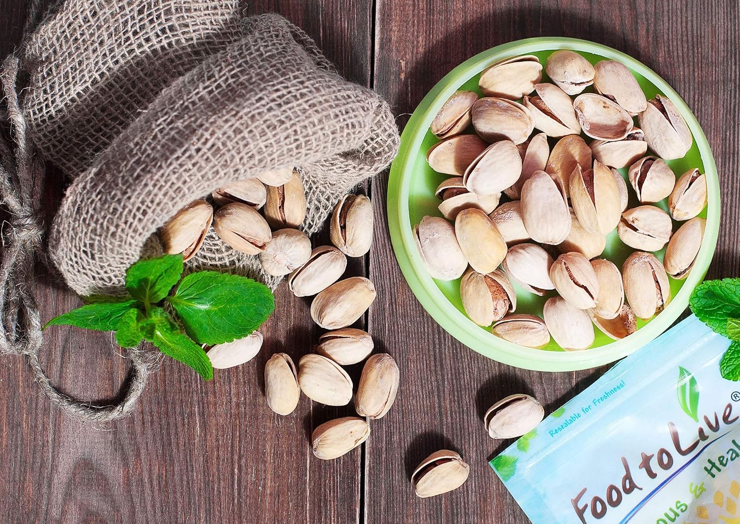 Food to Live - Organic Pistachios, 10 Pounds ' In Shell, Dry Roasted with Sea Salt, Non-GMO, Kosher, Vegan, Bulk
