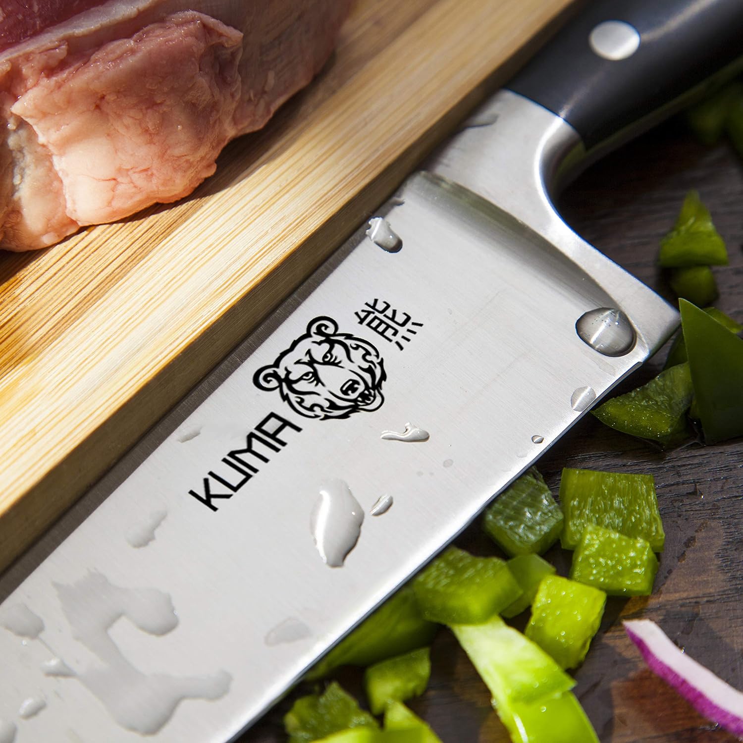 KUMA Multi Purpose Chef Knife (Set of 5) - Razor Sharp Out Of The Box - 8 Inch Chefs Knife for Carving, Slicing & Chopping - Ergonomic Handle - Professional Cooking Kitchen Knife - Cuts Like A Dream