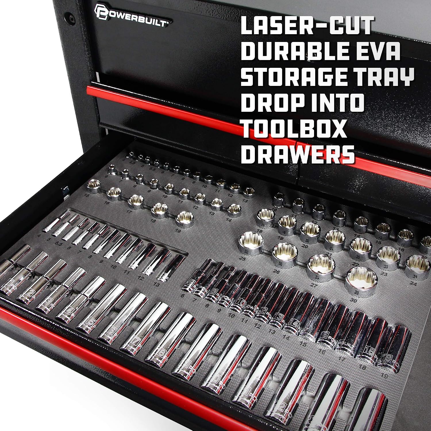 Powerbuilt 85 Piece Metric Master Socket Set, 1/4, 3/8, and 1/2 Inch Drive, 6 and 12 Point, Deep and Shallow Sockets, Storage Organizer - 949008