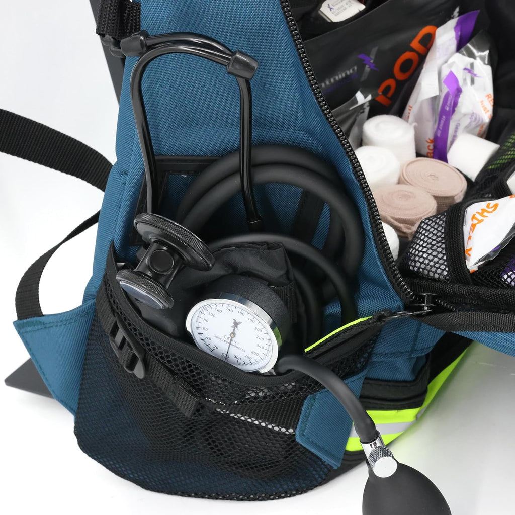 Lightning X First Responder EMT/EMS Backpack Stocked First Aid Supplies Kit B (Navy Blue)