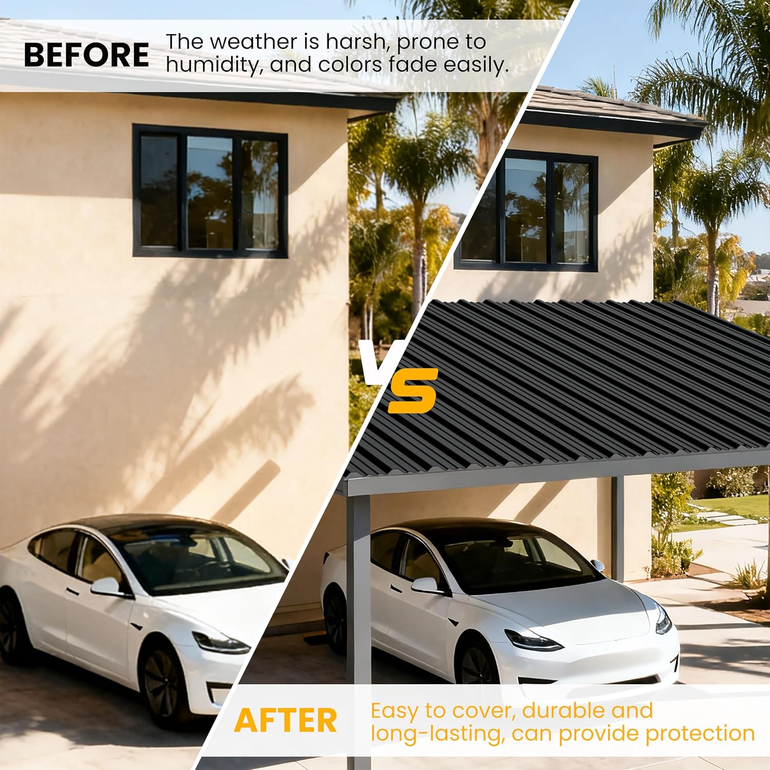20 pcs Metal Roofing Panels - Corrugated Galvanized Roof Panels L41.34x W17.72 Inch, Waterproof Tin Roof Sheets for Garages,Sheds, Stables and Mobile Homes, Includes Screws(Black,L41.34''-20)