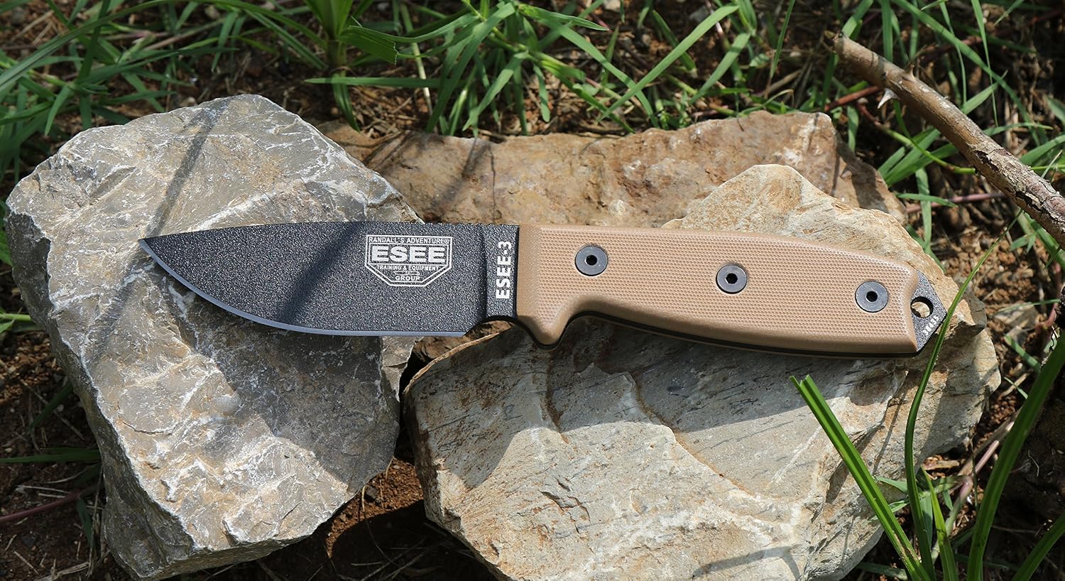 ESEE Knives 3P Fixed Blade Knife with Molded Polymer Sheath