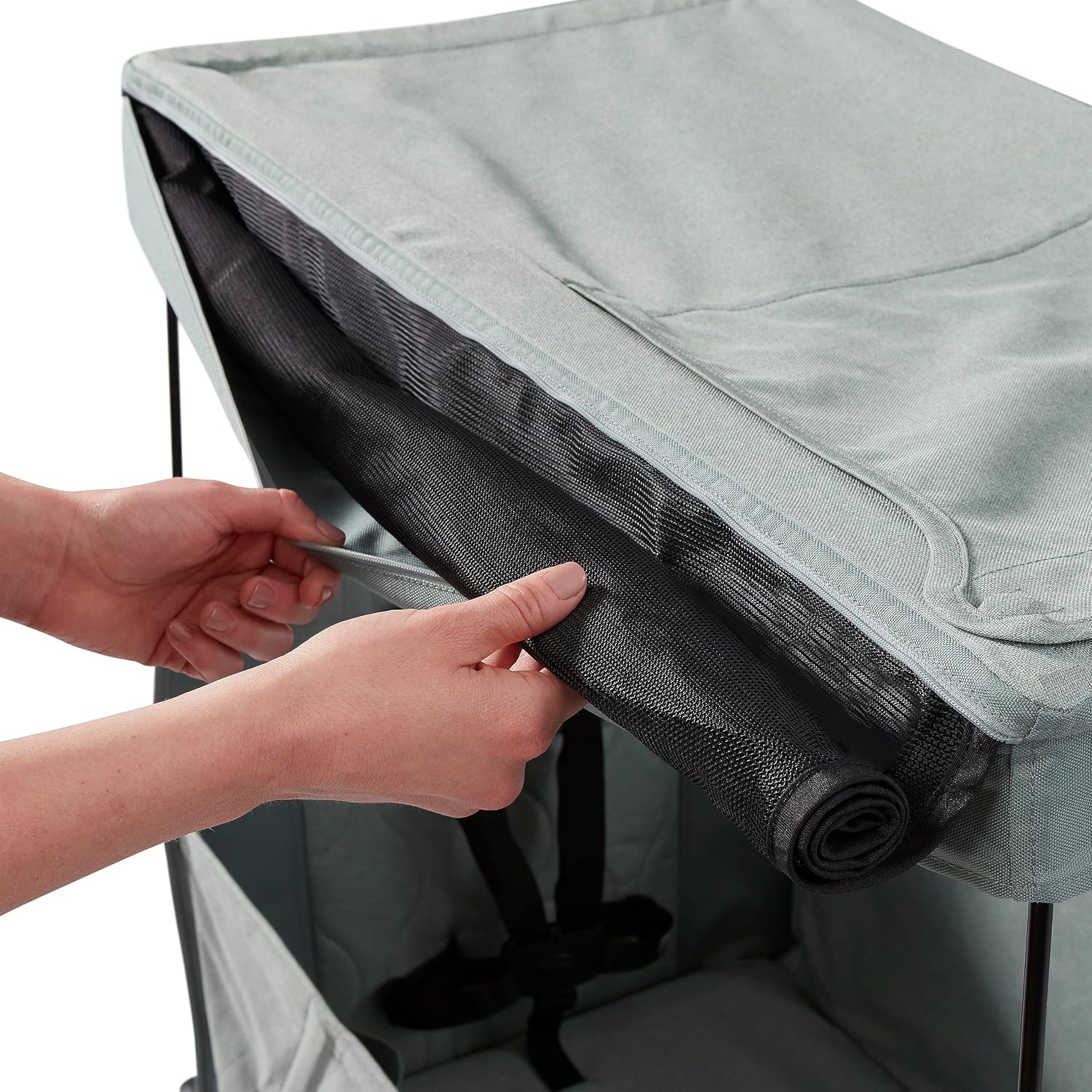Radio Flyer Atlas Stroll 'N Wagon, Sage Green, for Ages 1+, 3-in-1 Push or Pull Versatility, One-Hand Fold, UV Canopy, 5-Point Harnesses, Storage Capabilities, Rubber Wheels, Stroller Wagon for Kids